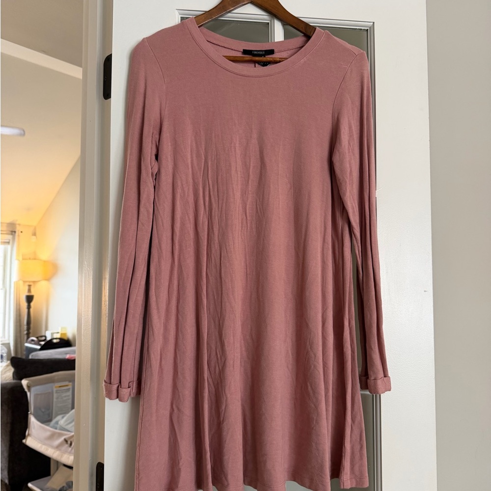 Forever 21 Dusty Pink Long Sleeve Dress